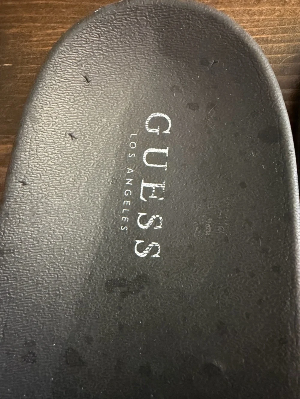 Guess Women’s Tan and Black G Signature Logo Slide Sandals Size 7M